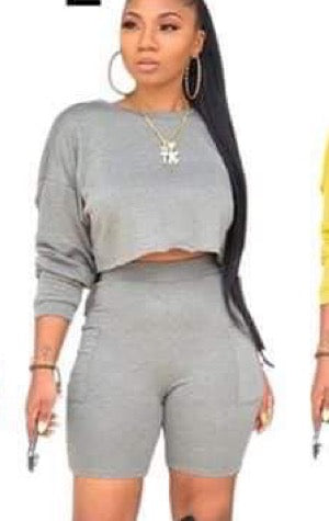 Two Piece Long Sleeve Short Set